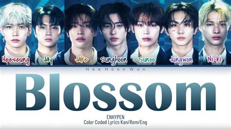 Enhypen Blossom Kan Rom Eng Color Coded Lyrics Youtube