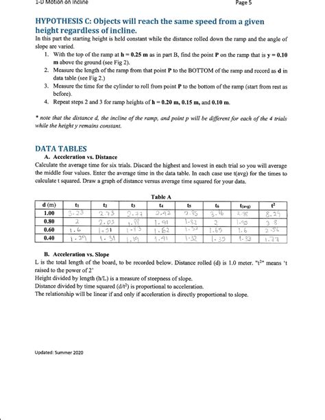 D Motion On Inclineconstant Acceleration Phys Studocu