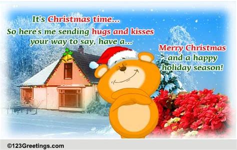 Christmas Hugs And Kisses Free Hugs Ecards Greeting Cards 123 Greetings