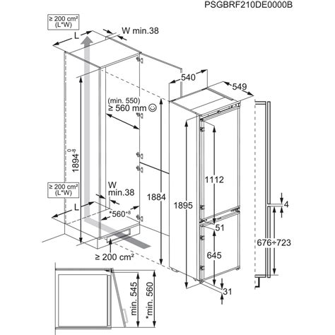 SCE819E5TS AEG 70 30 Extra Tall Integrated Frost Free Fridge Fre