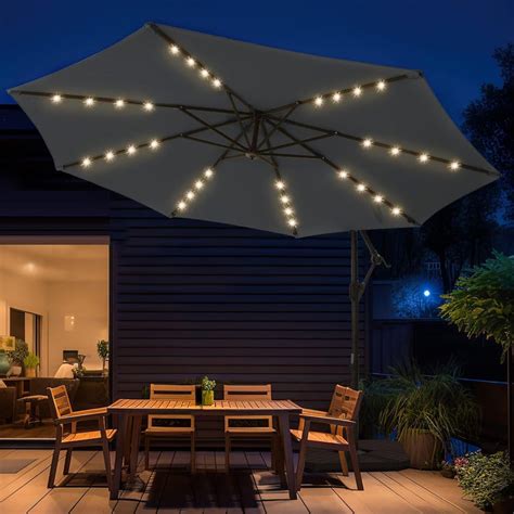 10FT Solar LED Cantilever Patio Umbrella – SUNLAX