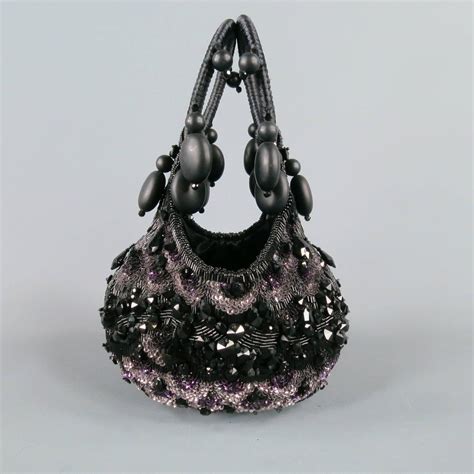 BEAVALDES Sequined Beaded Satin Evening Bag At 1stDibs