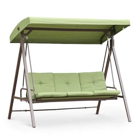 Aoodor 3-Seat Patio Swing with Canopy 800-052-GR-1 - The Home Depot