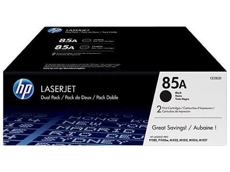 HP® 85A 2-pack Black Original LaserJet Toner Cartridges, CE285D (CE285D)