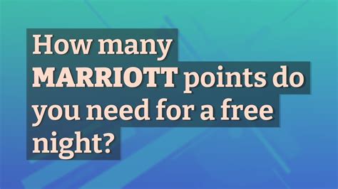 How Many Marriott Points Do You Need For A Free Night YouTube