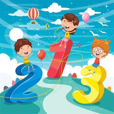 Ilustración Vectorial De Niños De Matemáticas Vector Premium