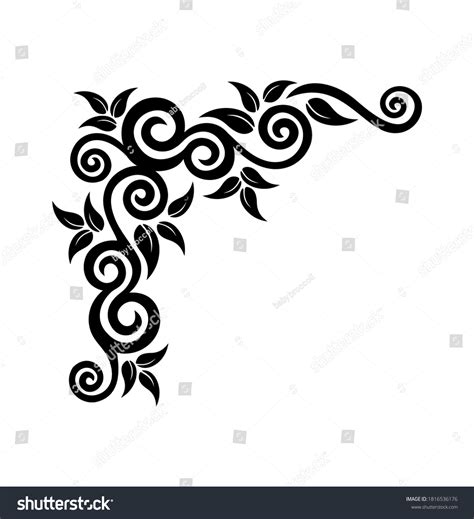 Vector Floral Ornament Corner Decoration Stock Vector (Royalty Free ...