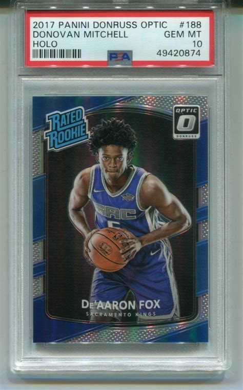 2017 Donruss Optic Prizm Silver Holo De Aaron Fox Rc Rookie PSA 10