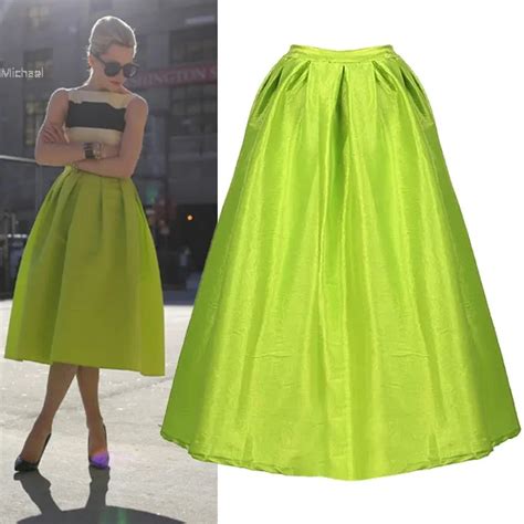 New Women Girl Vintage Retro Full Skirt High Waist Elastic Flared