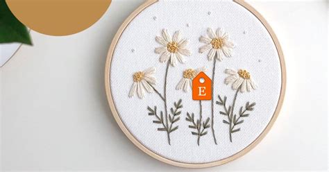 Daisies Embroidery Beginner Pattern Pdf Botanical Embroidery Pdf