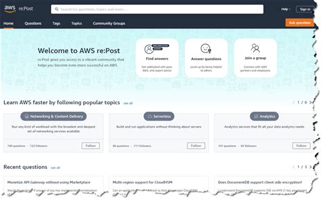 Aws Re Post Aws コミュニティのために再考された Qanda サービス Amazon Web Services ブログ