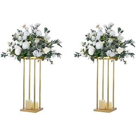 Leblett Pcs Gold Centerpieces For Table In Tall Trumpet Vasefor