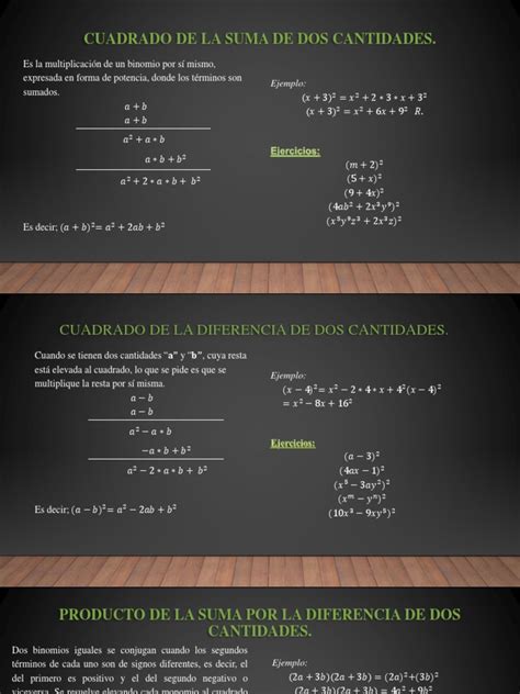 Presentación De Producto Notable Pdf Matemáticas Álgebra