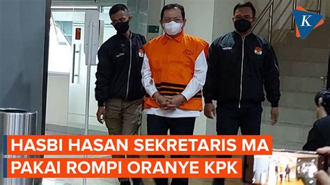 Penampakan Sekretaris Ma Hasbi Hasan Digelandang Pakai Rompi Oranye