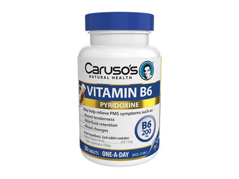 Carusos Vitamin B6 200mg 50 Tablets Medicines R Us Group