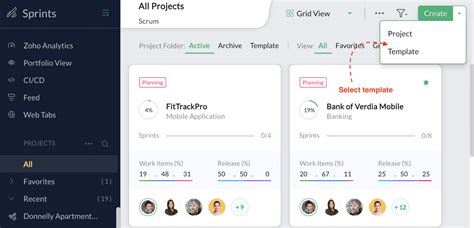 Create Project Template Zoho Sprints Help
