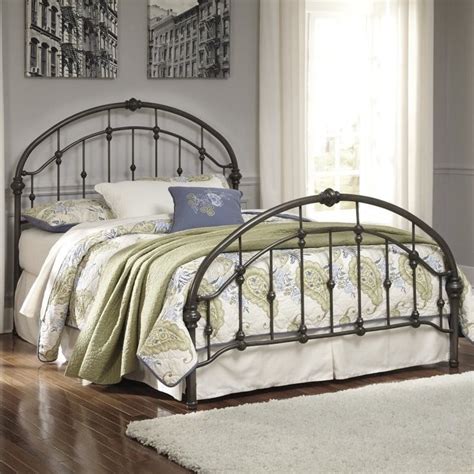 Ashley Furniture Nashburg Metal Queen Bed in Bronze - Walmart.com ...