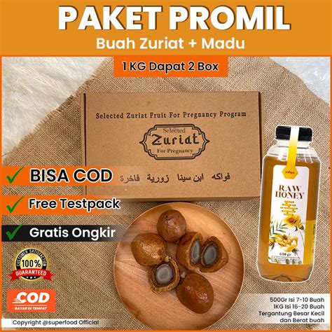 Jual Ori Buah Zuriat Promil 1kg Dan Madu 350ml Free Test Pack