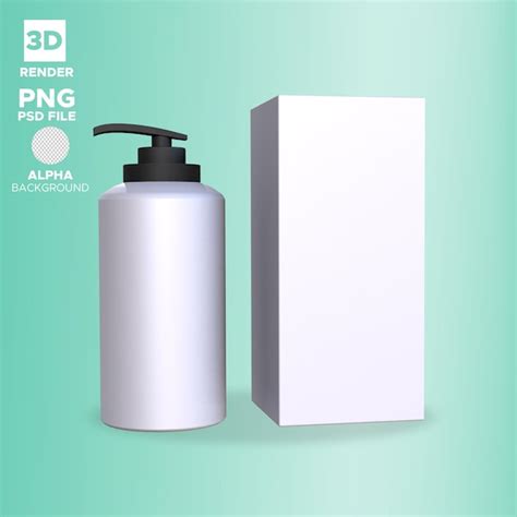 Premium PSD 3d Icon White Bottle And Box Lotion For Design