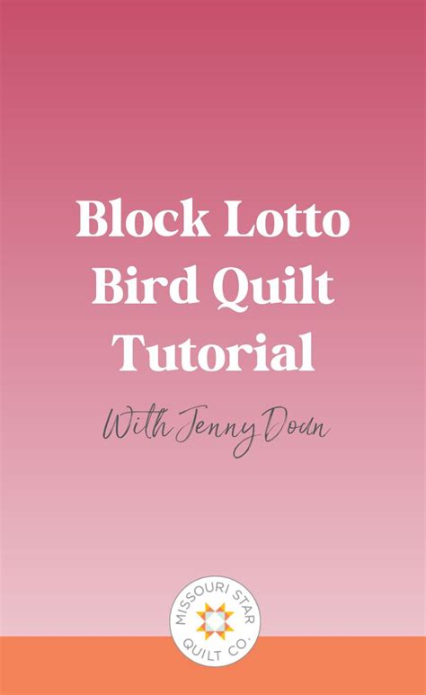 Easy Simple Block Lotto Bird Block Pattern Tutorial Scrappy Quilt