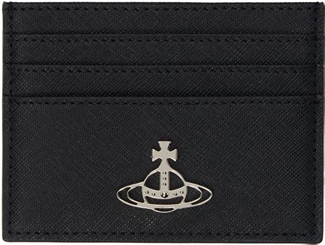 Vivienne Westwood Black Flat Saffiano Card Holder Ssense