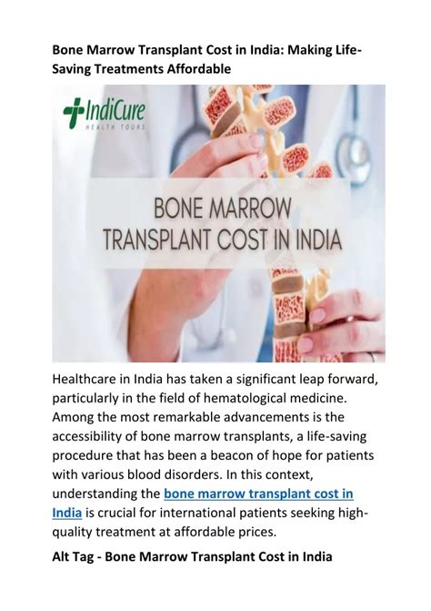 Ppt Bone Marrow Transplant Cost In India Making Life Saving