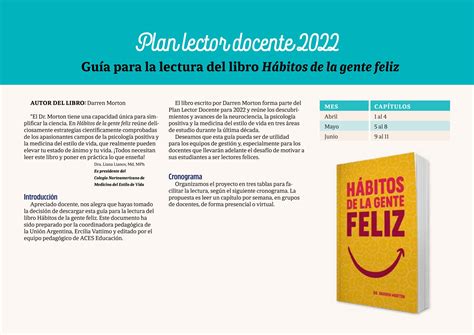 Guía De Lectura Hábitos De La Gente Feliz By Editorial Aces Issuu