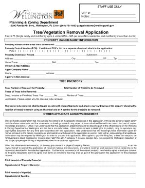 Fillable Online Tree Vegetation Removal Application Fax Email Print