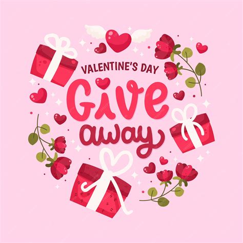 Free Vector | Flat valentine's day giveaway illustration