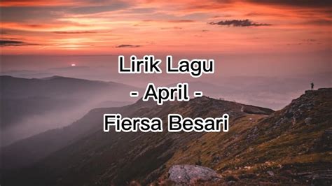 April Fiersa Besari Lirik Lagu Youtube