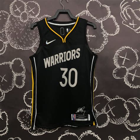 Curry Warriors Basketball Jersey Black, Men's Fashion, Activewear on ...