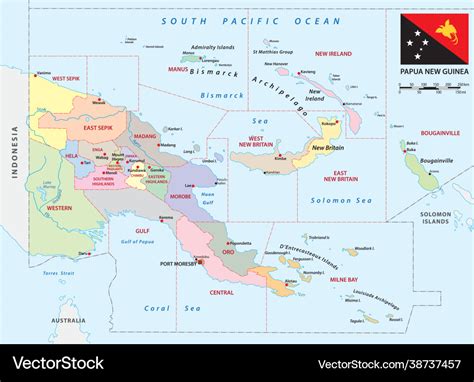 Administrative Map Provinces Papua New Guinea Vector Image