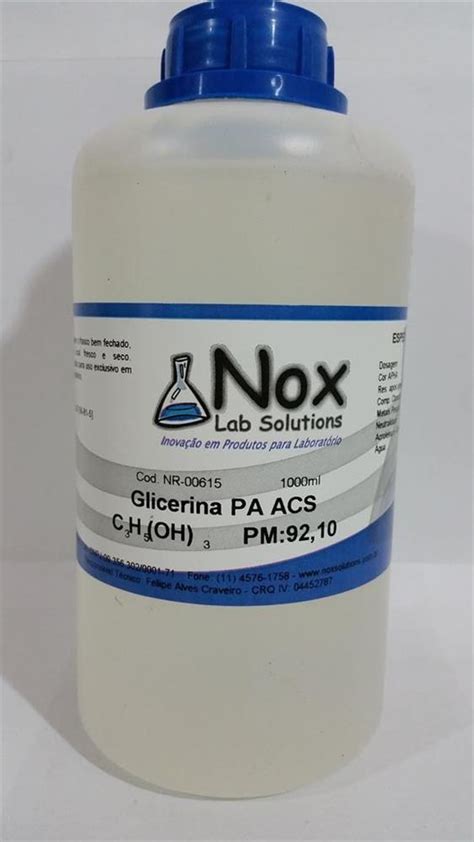 Glicerina Glicerol Pa Acs Ml Reagentes Qu Micos Nox Solutions