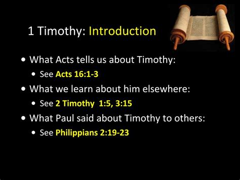 Ppt 1 Timothy Overview Powerpoint Presentation Free Download Id