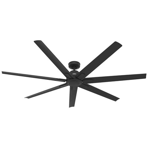 72" Hunter Downtown Matte Black Outdoor Ceiling Fan with Wall Control - #394H8 | Lamps Plus