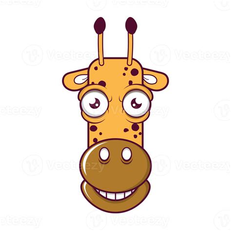 Giraffe Happy Face Cartoon Cute 16587298 Png