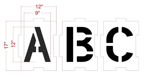 12" Interlocking Alphabet Kit Stencil — 1-800-Stencil