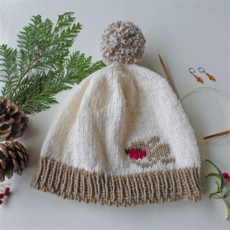 Winter Robin Hat Christmas KNITTING PATTERN Baby to Adult - Etsy