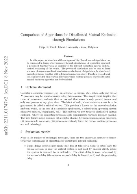 Methodology For Simulation Based Comparison Of Algorithms For