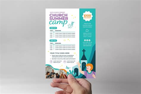 Modern Church Summer Camp Flyer Template Psd Ai Vector