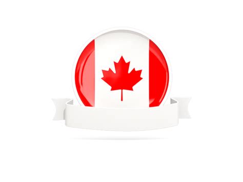 Flag With Empty Ribbon Illustration Of Flag Of Canada