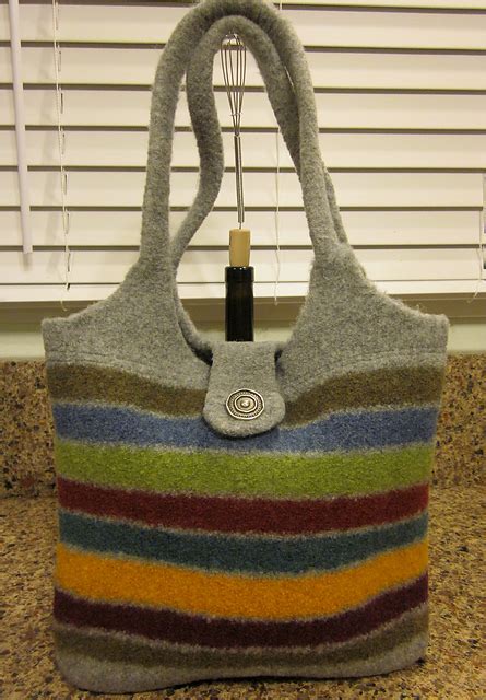 Ravelry Agilejacks Striped Scrap Felted Wool Bag