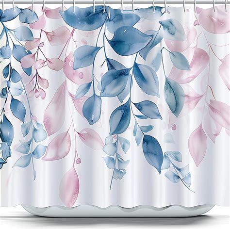 Chic Watercolor Leaf Shower Curtain Refresh Your Bathroom Decor With