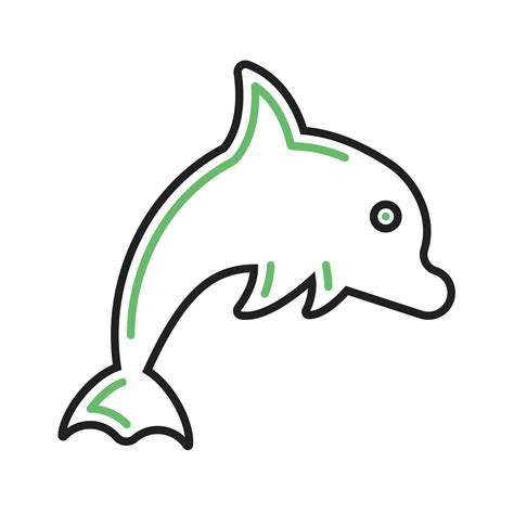 Dolphin Line Green and Black Icon 9699195 Vector Art at Vecteezy