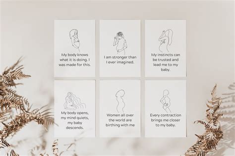 Minimalist Birthing Affirmation Cards Deck Of 38 Printable Etsy