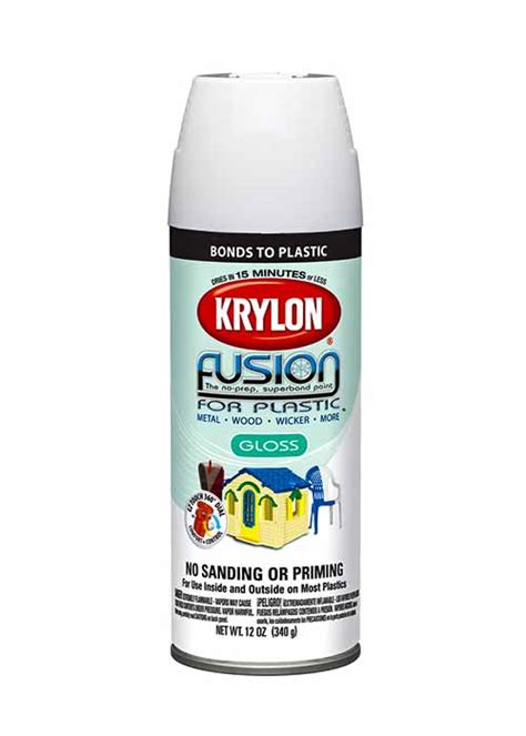 Krylon Fusion Spray Paint White Gloss 12 OZ - Colorbank