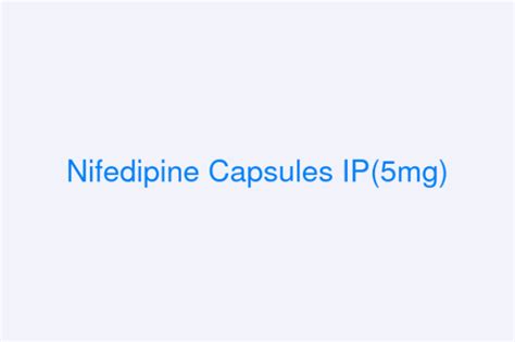 Nifedipine Capsules Ip5mg