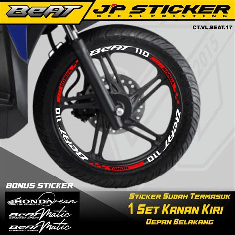 Jual Stiker Cutting Velg Beat Satu Set Stiker List Velg Beat New