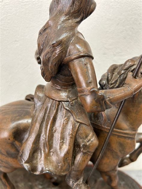 Proantic Sculpture En R Gule De Jeanne D Arc Cheval Se Rendant A