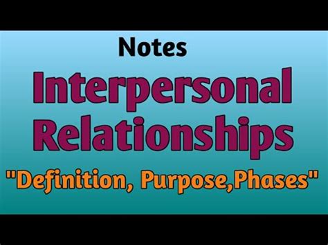 Interpersonal Relationships Definition Purposes Phase Nursing